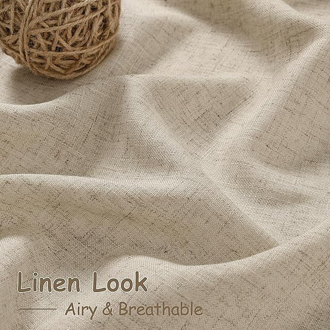Nanspring Rustic Farmhouse Linen Curtains - Image 4