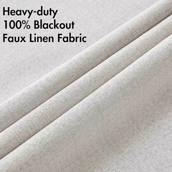 MIULEE 100% Blackout Linen Textured Curtains - Image 5