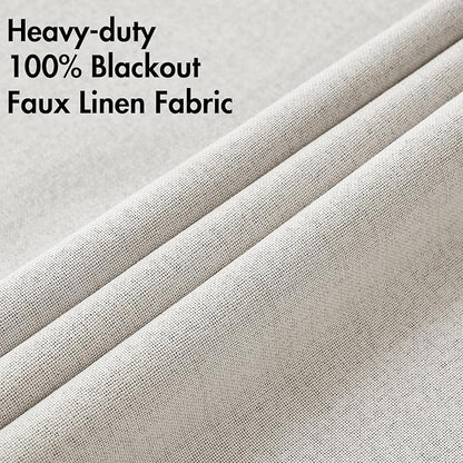 MIULEE 100% Blackout Linen Textured Curtains - Image 5