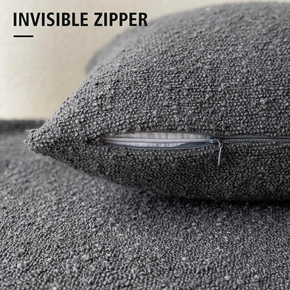 Foindtower Textured Boucle Throw Pillow Covers Accent Solid Lumbar Pillow Cases - Image 3