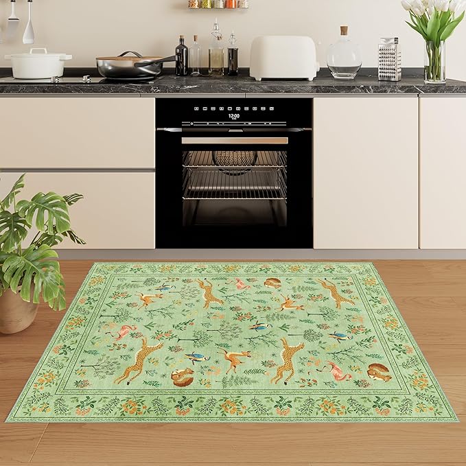 DUKINO 3x5 Rug, Washable Animal Area Rug - Image 9