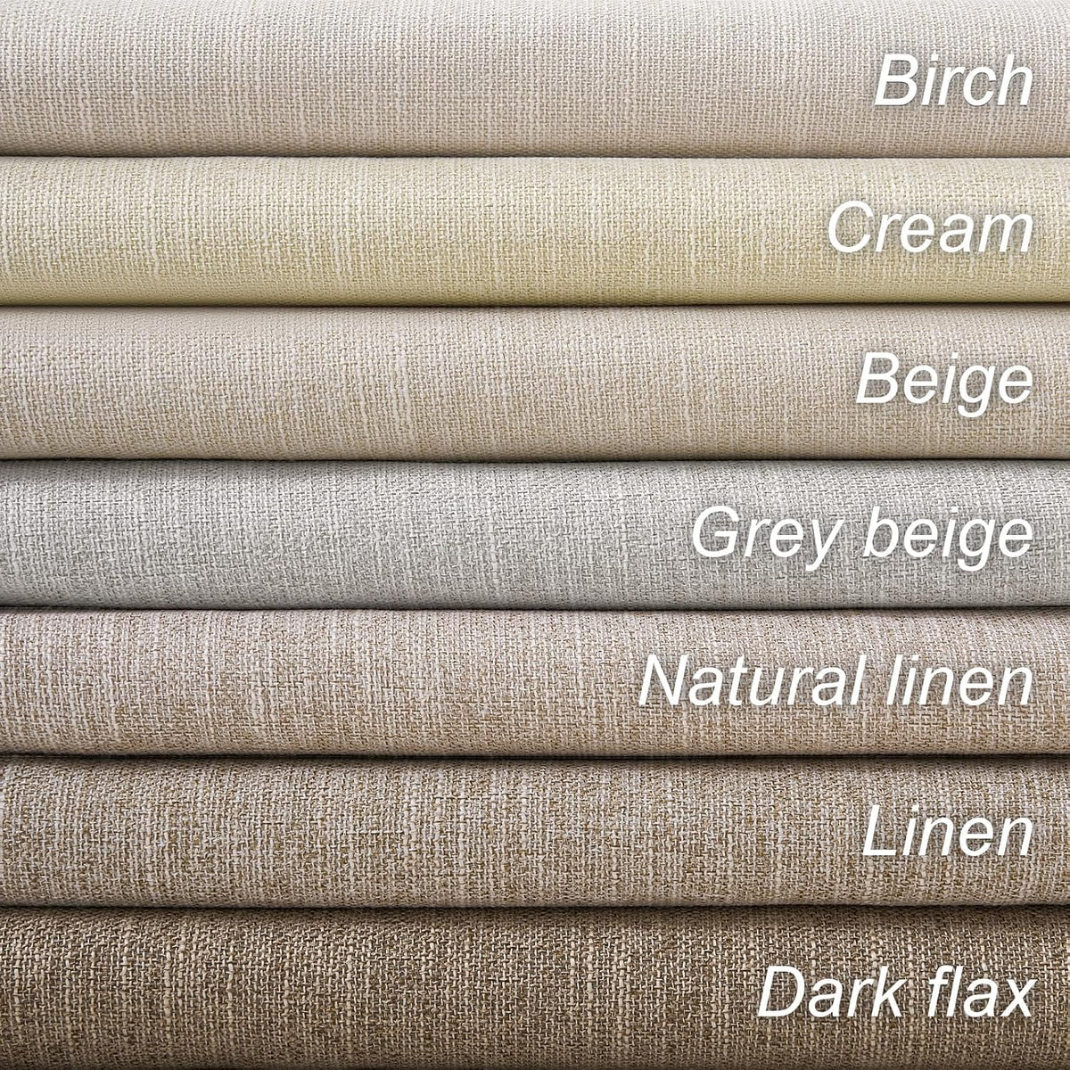 topfinel cream linen blackout curtains 84 inch long, front angle view