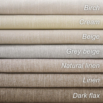 topfinel cream linen blackout curtains 84 inch long, front angle view