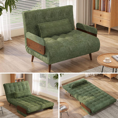 jasiway 37" mid-century convertible sofa chair bed sleeper, main product view