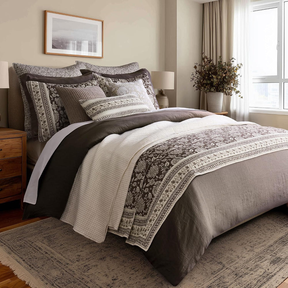 Levtex Home Adare Cocoa Reversible King/Cal King Quilt Set (106x92in) and 2 P...