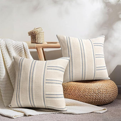 AELS 20x20 Decorative Farmhouse Linen Throw Pillow Covers, Boho Textured Pillow - Image 5