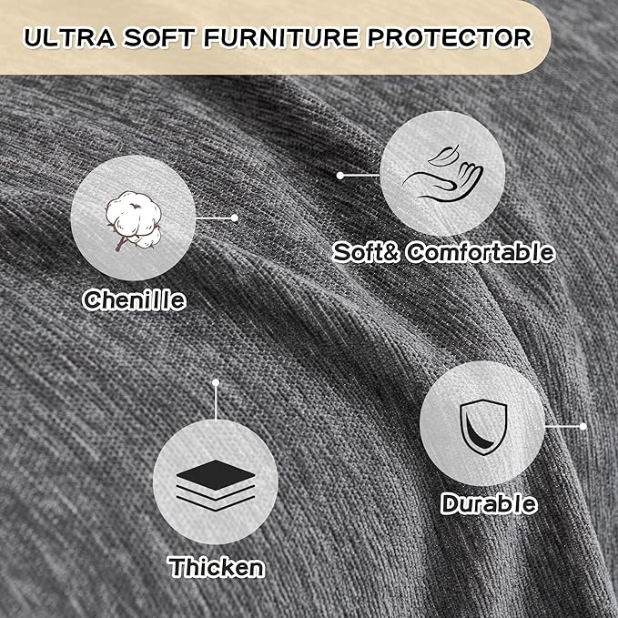 MYSKY HOME Couch Cover for Sectional Sofa, 2 Pieces Couch Covers for L Shape - Image 5