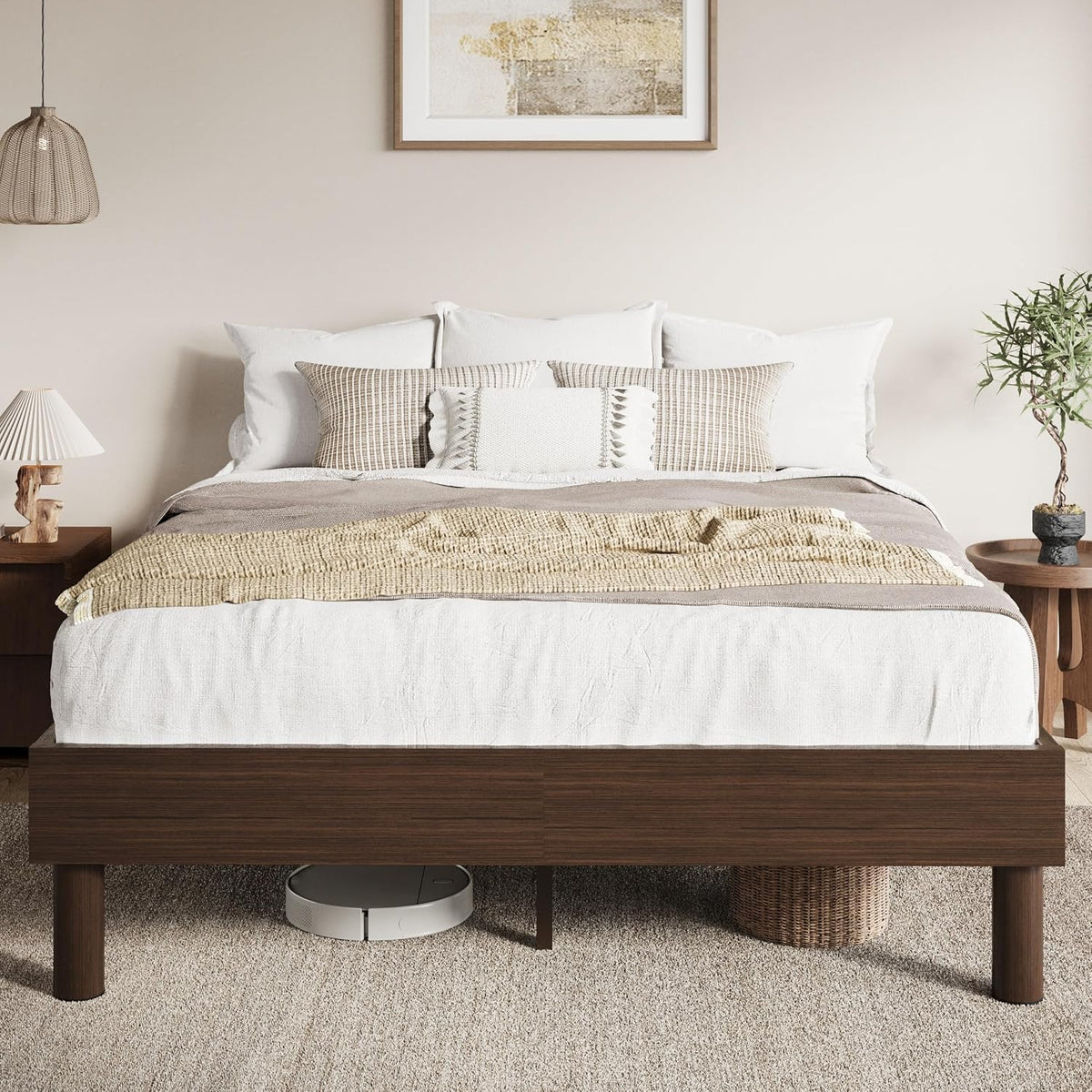 sha cerlin full size wood platform bed, 7.9", main product view