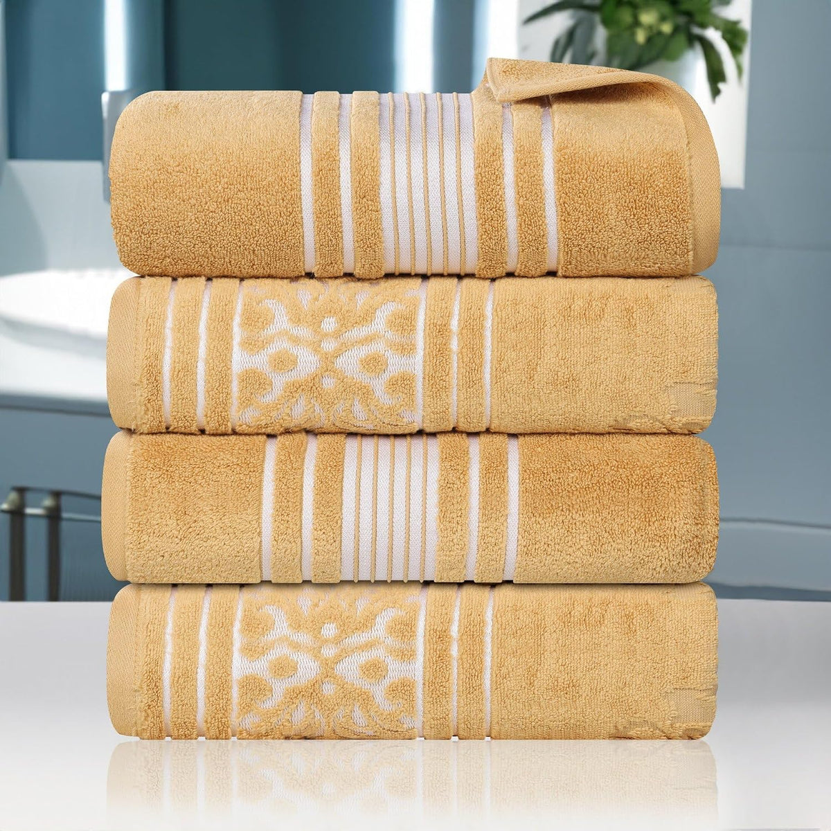 superior cotton bath towel set, large plush absorbent, main product view