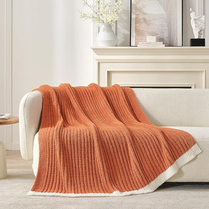 Snuggle Sac Fluffy Fall Bedding Blanket Twin Size, Soft Luxurious Knit Throws - Image 3