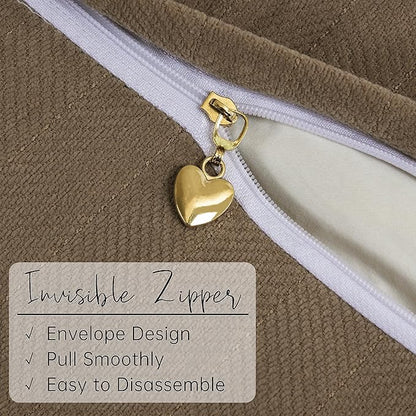 ZWJD Brown Pillow Covers 24x24 Set of 2 Chenille Throw Pillow Covers - Image 3