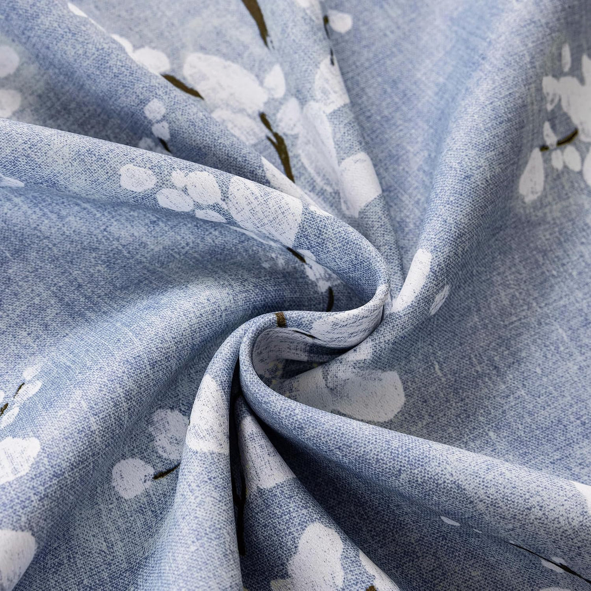 fmfunctex blue blackout floral curtains for bedroom, 63, view 9