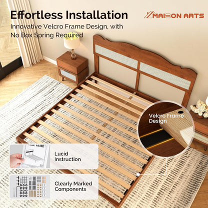 maison arts king size bed frame with adjustable on a desk or shelf