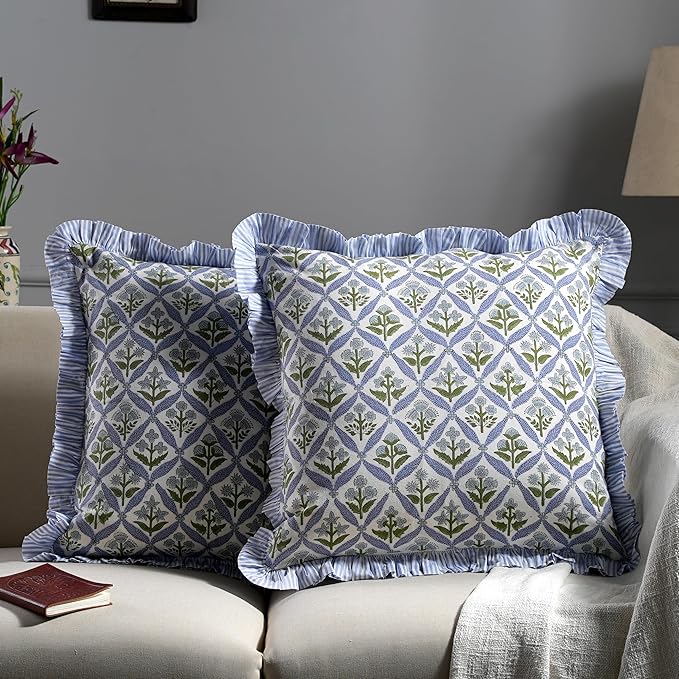 Ridhi Modern Farmhouse Pillow Covers Decorative Cotton Throw Pillow Covers Set - Image 2