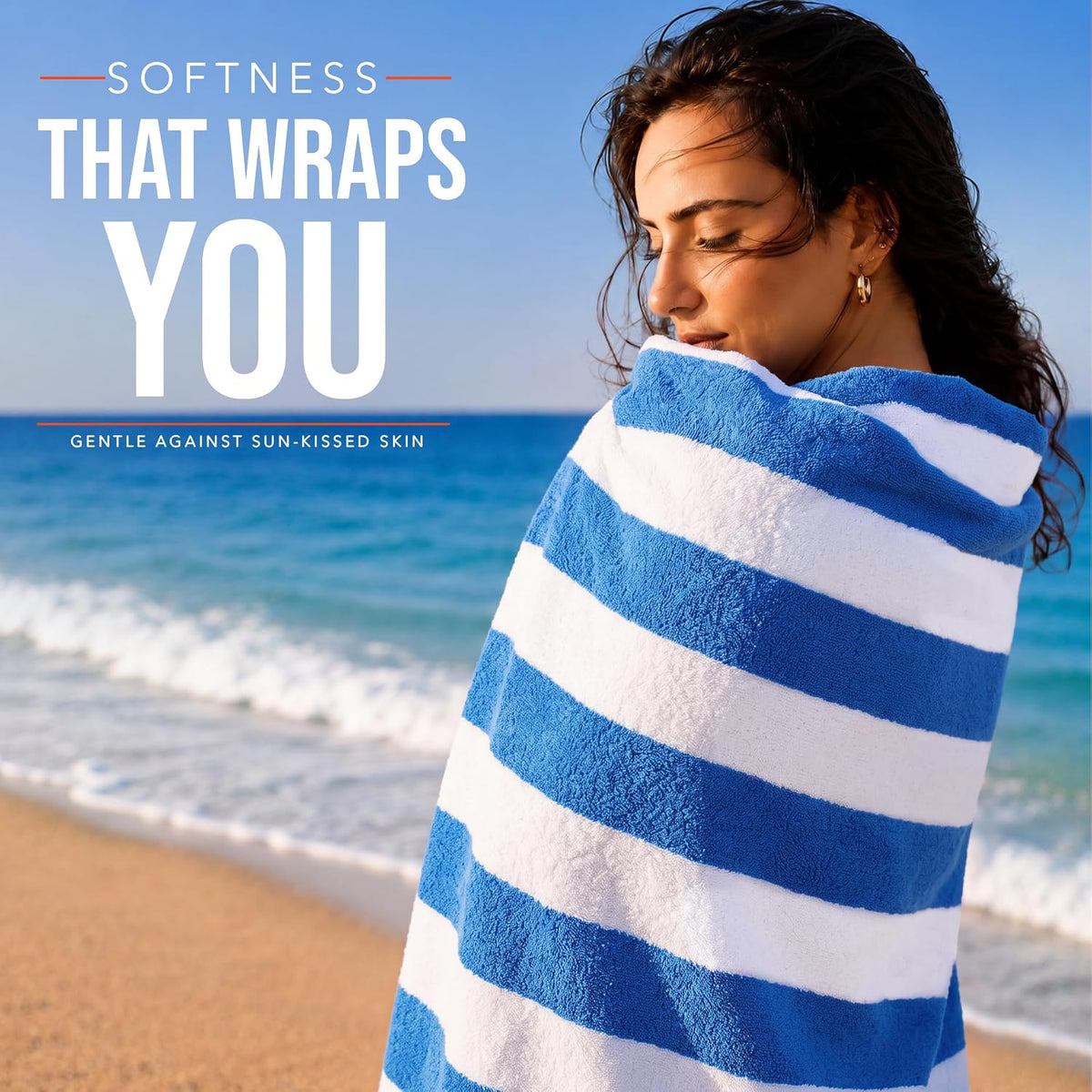 utopia towels beach towels, 4 pack, 30x60 in showing dimensions