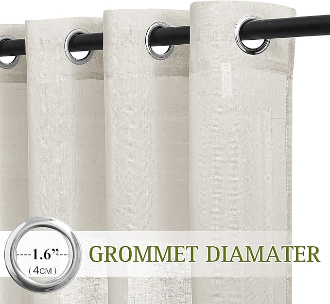 NICETOWN Flax Sheer Linen Curtains - Image 2