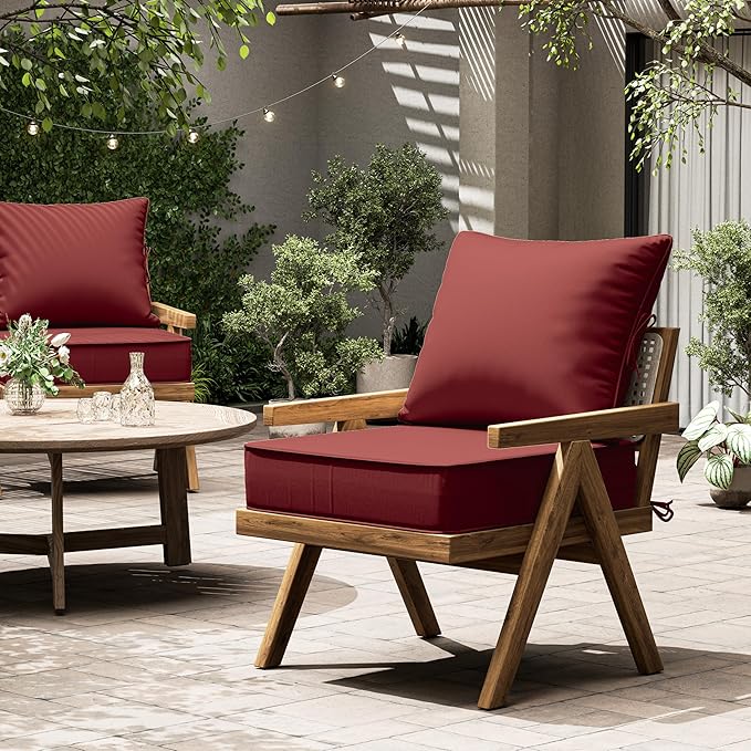 Outdoor Seat Cushion Set 24 L × 24 W × 5 H Inch Waterproof & Fade Resistant - Image 7