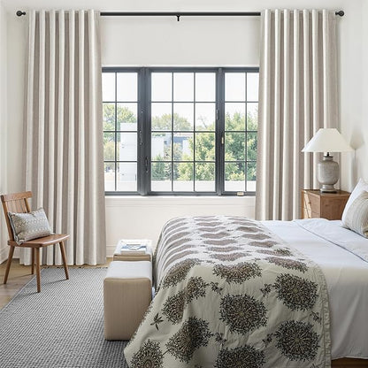 Modern Neutral 88 Inch Blackout Sliding Glass Door Curtains Light and Draft - Image 7