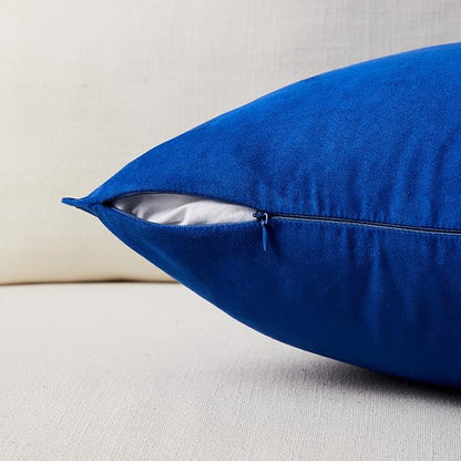 Fancy Homi 2 Packs Royal Blue Long Lumbar Decorative Throw Pillow Covers 12x24 - Image 3