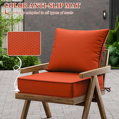 Outdoor Seat Cushion Set 22 L × 24 W × 5 H Inch Waterproof & Fade Resistant - Image 6
