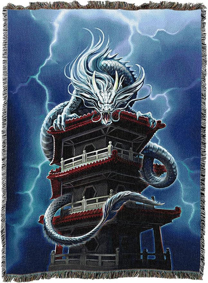 Pure Country Weavers The Tower Dragon Woven Blanket by Anne Stokes - Image 2
