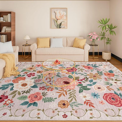DUKINO 9x12 Area Rug, Floral Rugs - Image 3