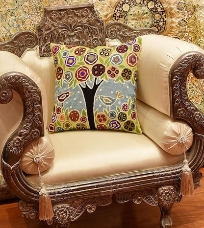 Blue Tree of Life Throw Pillow Cover Karla Gerard Floral Pillowcase Floral - Image 2