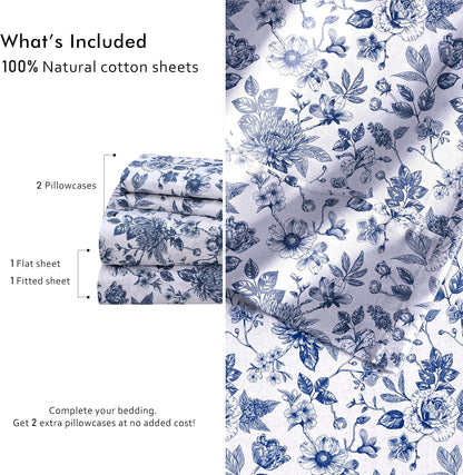 ruvanti 100% cotton twin sheets, percale weave twin, side view