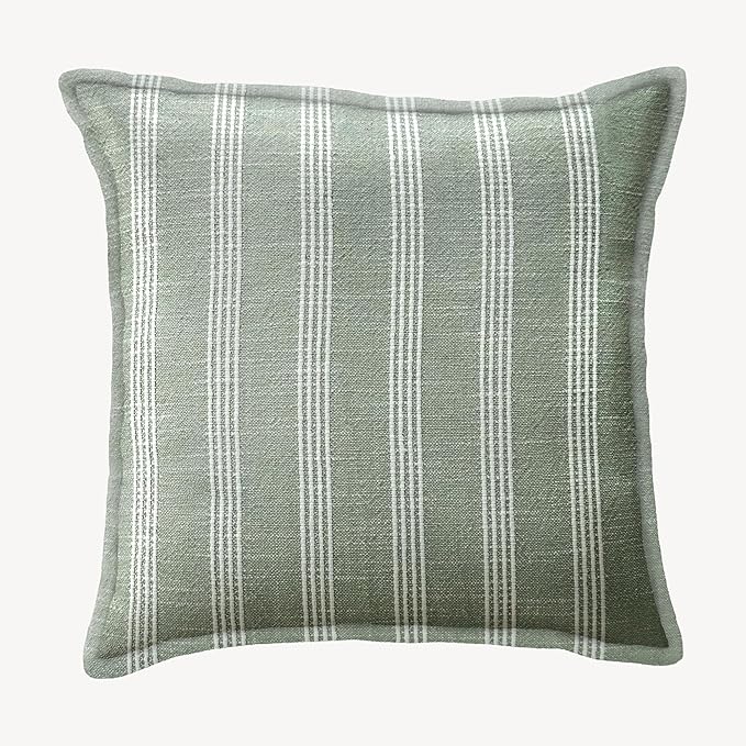 SanVia Sage Bliss Premium Cotton Throw Pillow Covers, 20 x 20 Inches, Luxury by SanVia