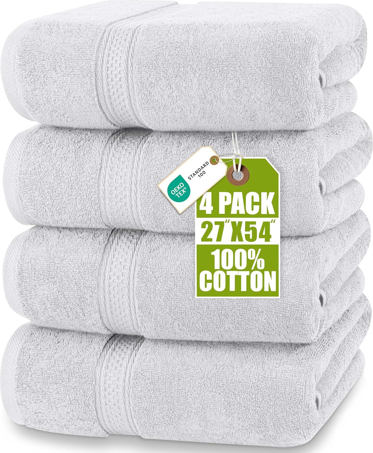 utopia towels 4 pack premium bath towels, 27x54 shown in use