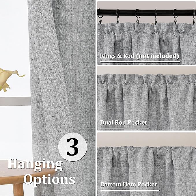 Gwine Gray Curtains 45 Inch Length - Image 4