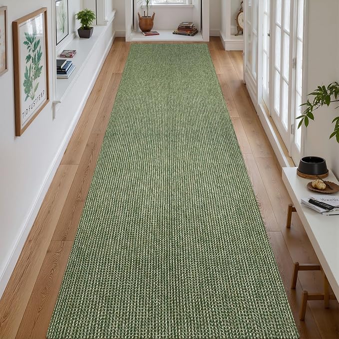 Uphome Kitchen Runner Rug, Low Pile Woven Cotton Modern Carpet Runners by Uphome
