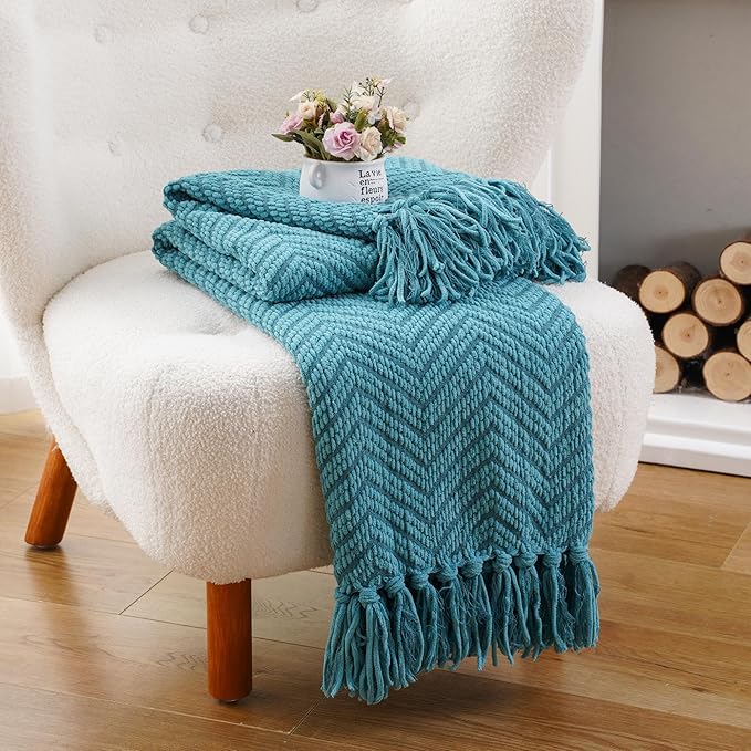 BATTILO HOME Teal Throw Blanket - Image 6