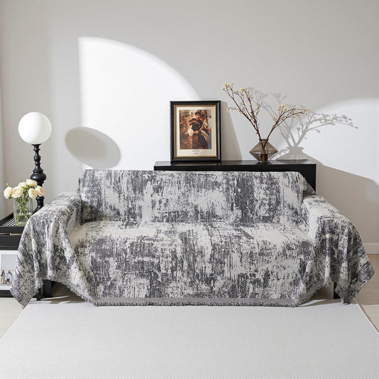 MEETSKY Boho Couch Cover for 2 Cushion Couch Sofa, Chenille Sofa Cover for