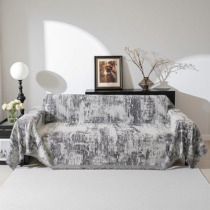 MEETSKY Boho Couch Cover for 2 Cushion Couch Sofa, Chenille Sofa Cover for by MEETSKY