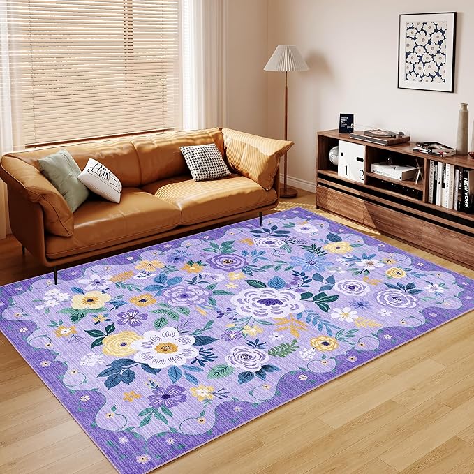 DUKINO 6x9 Area Rug, Floral Rugs - Image 8