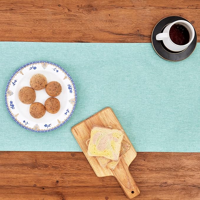 Mebakuk Linen Farmhouse Table Runner Large Burlap Style Soft and Waterproof - Image 5