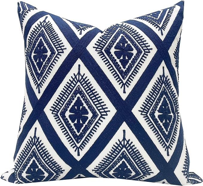 Slow Cow Embroidery Cushion Cover Decorative Throw Pillow Cover Geometric by SLOW+COW