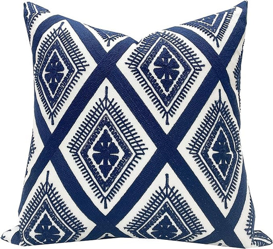 Slow Cow Embroidery Cushion Cover Decorative Throw Pillow Cover Geometric by SLOW+COW