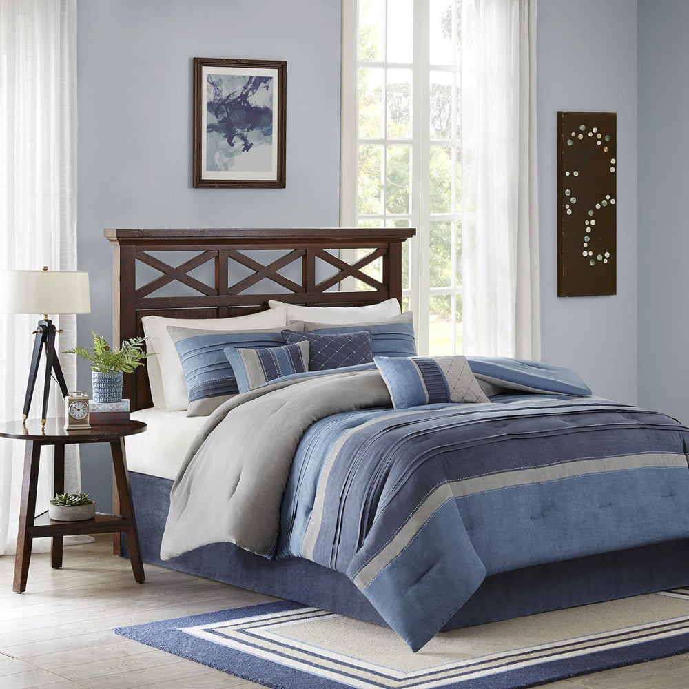 Madison Park Casual Modern Comforter Set, 7PC Queen Bedding Set