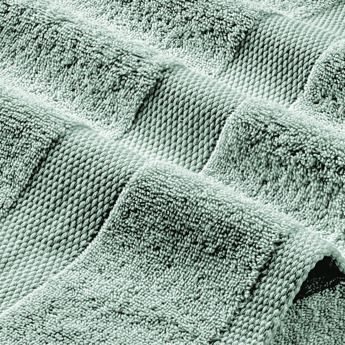 wealuxe mint green bath towels 24x50 - 6, front angle view