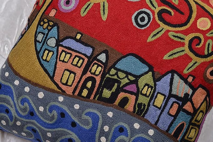 Red Town Tree of Life Pillow Cover Karla Gerard Folklore Accent Pillowcase by - Image 9