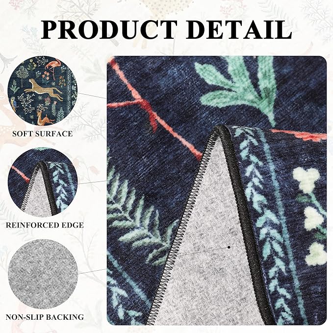 DUKINO 4x6 Rug, Washable Animal Area Rug - Image 4