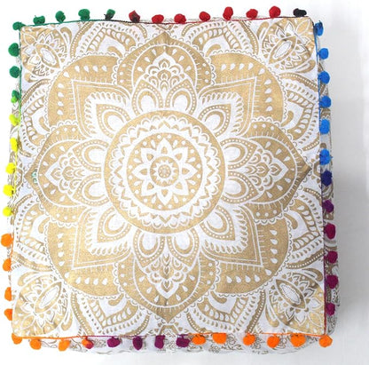 CRAFT KALA 24" Square Large Hippie Mandala Meditation Floor Ottoman Pillow - Image 6