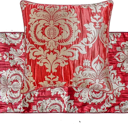 The HomeCentric Red Bed Runner for King/Queen/Twin Jacquard Decorative Bed - Image 5
