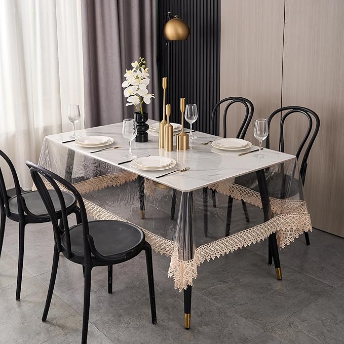 Clear Vinyl Tablecloth Protector Waterproof/Oil-Proof PVC Table Cloth - Image 2