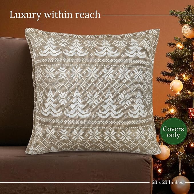 SanVia Olive Fern Premium Cotton Throw Pillow Covers, 20 x 20 Inches, Luxury - Image 5