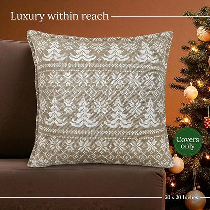 SanVia Olive Fern Premium Cotton Throw Pillow Covers, 20 x 20 Inches, Luxury - Image 5