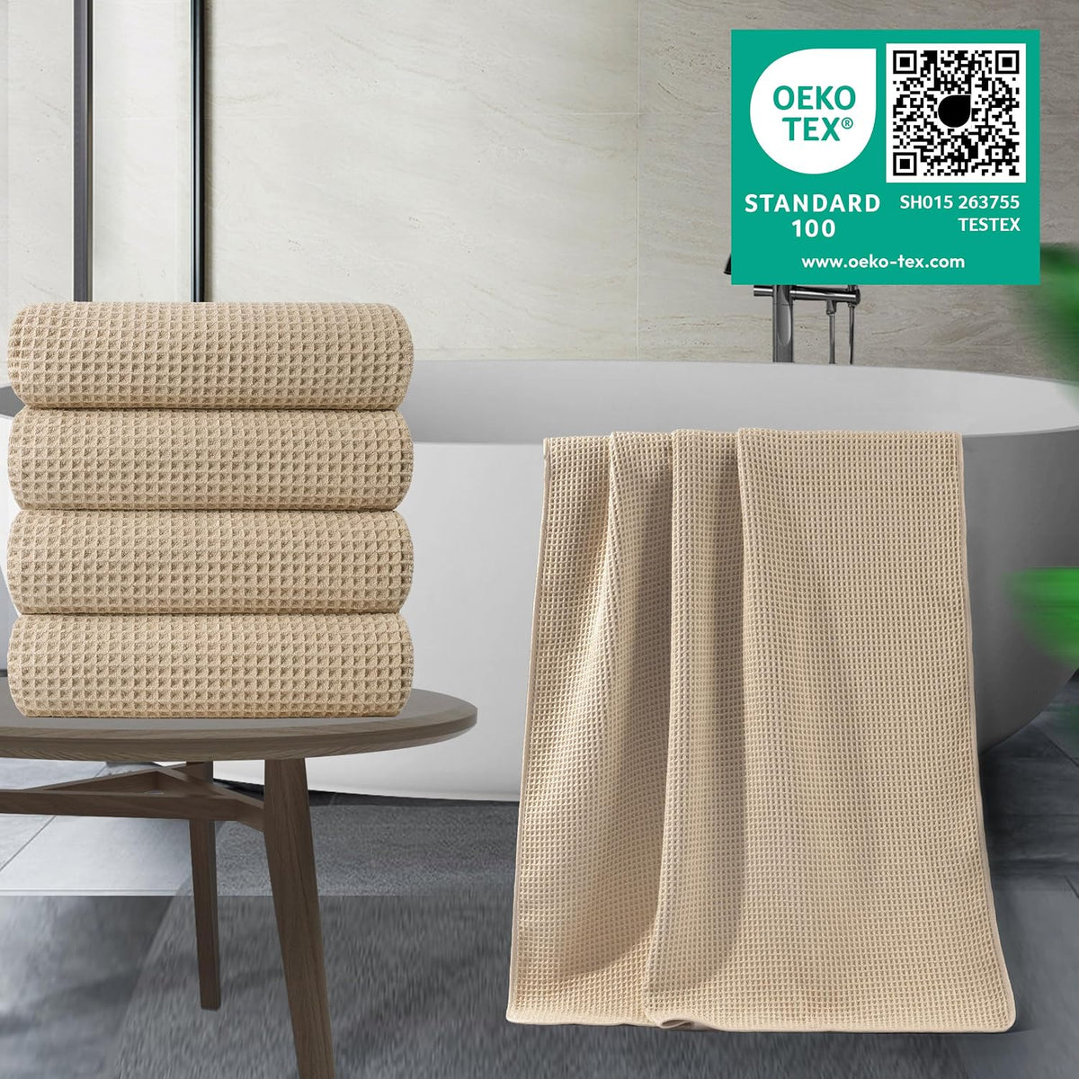 polyte 430 gsm poly blend microfiber quick dry, close-up detail