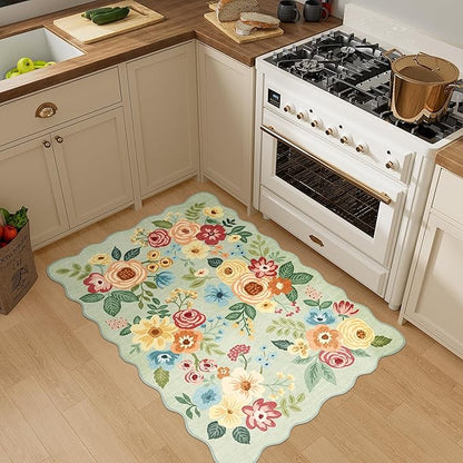 DUKINO 2x3 Entryway Rug, Floral Washable Indoor Door Mat - Image 3